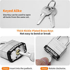 48 Pack 40 mm (1-9/16") Keyed Alike Laminated Padlocks with 96 Keys, Hardened Steel Short Shackle, Heavy-Duty Locks for Gym Lockers, Toolboxes, School Lockers, and Hasp Latches