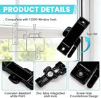5Pcs F2590 Sash Lock - Replace Broken Window Locks, 2-1/4” Mounting Hole Centers, White Window Latch Replacement Parts for Vertical and Horizontal Sliding Windows(Black)