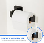 Matte Black 5-Pieces Bathroom Hardware Set, SUS304 Rustproof Steel 16" Rectangle Bathroom Towel Racks Accessories Set, Luxury Hotel Grade Organization Hardware Kit