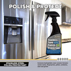 Flitz Stainless Steel Polish Protectant - 16oz Bottle, USA-Made Ceramic Coating for Stainless Steel Appliances, Repels Fingerprints & Water Spots - Aluminum & Chrome Polish & Protectant (1 Pack)