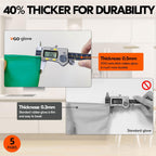 Vgo... 5-Pairs Reusable Household Gloves, Rubber Dishwashing gloves, Extra Thickness, Long Sleeves, Kitchen Cleaning, Working, Painting, Gardening, Pet Care (Size L, Green, HH4601)