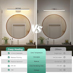 Brushed Nickel Vanity Light 24", 5CCT Dimmable LED Bathroom Light Bar, 18W Wall Mount Fixture with Adjustable Angle & ETL Driver – Modern Lighting for Bathroom, Powder Room, Bedroom