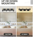 zeyu Modern Bathroom Light Fixtures, 4 Light Vanity Lighting, 28.5' Bathroom Mirror Wall Light, Matte Black Finish with Clear Glass Shade, ZSL72B-4W BK