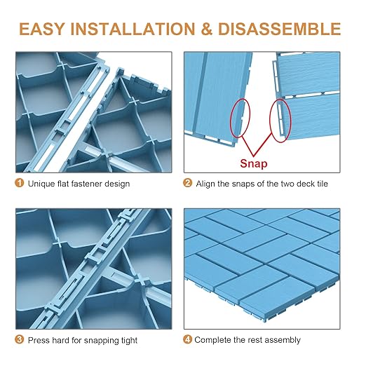 Goovilla Plastic Interlocking Deck Tiles, 27 Pack Outdoor Patio Flooring, 12"x12" Interlocking Decking Tile Outdoor All Weather Use, Waterproof Patio Pavers for Pool Balcony Backyard Porch, Blue