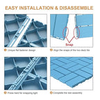 Goovilla Plastic Interlocking Deck Tiles, 27 Pack Outdoor Patio Flooring, 12"x12" Interlocking Decking Tile Outdoor All Weather Use, Waterproof Patio Pavers for Pool Balcony Backyard Porch, Blue