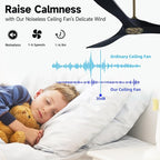 60" Gold and Black Ceiling Fan with Remote Control, Rustic Ceiling Fan without Lights for Indoor/Outdoor - Modern Design, Powerful Airflow, Silent Operation