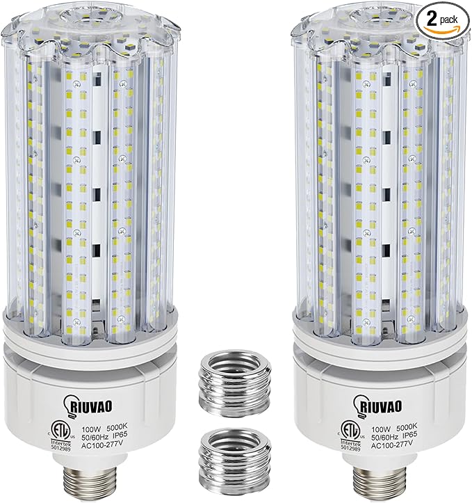 2 Pack 100W LED Corn Bulb, E26 /E39 Base Led Corn Light Bulb, Super Bright 15000lm 5000k Led Bulb, 1000W Equivalent CFL Metal Halogen HID Waterproof Led Bulb for Outdoor Indoor Area Garage
