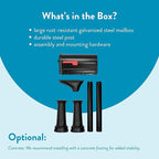 Architectural Mailboxes 7980B-10 Roxbury Mount Mailbox and Premium Steel Post Combo, Medium, Black