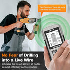 Stud Finder Wall Scanner 5-in-1 Upgraded Chip FOGZUVR: Wall Detector Detect Wood/Metal/AC Wire/Pipe, Wire finder LCD Display & Audio Alarm for Edge/Center Precision, Sky Silver(Without 9V Batteries)