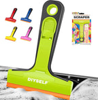 DIYSELF-Razor-Blade-Scraper, 1 Pack Razor Blade Scraper, Extra 5 PCS Orange Plastic Blades, Razor Blade Scraper Tool for Cleaning, Glass Scraper for Windows, Razor Scraper Tool for Car, Cooktop