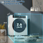 COSTWAY Compact, Touch Panel, 2 Modes, 3 Heating Powers and Adjustable Exhaust Vent, 8.8 LBS Front Load Tumble Laundry Apartment, Dorm and Home, 1400W, White Portable Dryer