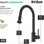 KRAUS Bolden Motion Sensor Single Handle Pull Down Touchless Kitchen Faucet in Matte Black, KSF-1616MB