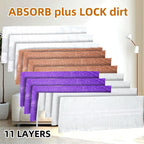 Disposable Mopping Pad Refills for PowerMop Multi-Surface,Wood Mopping Pad Refills for Floor Cleaning, 10 Count (Purple 5+Brown 5)