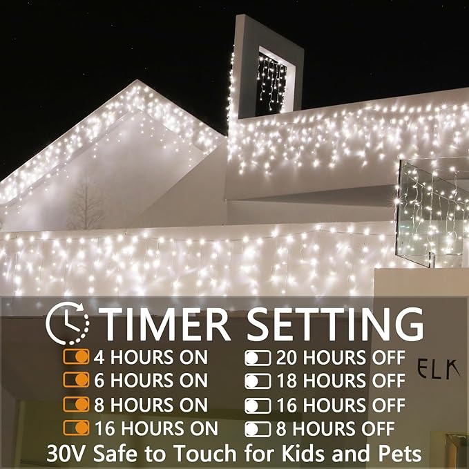 Christmas String Lights Outdoor - 99Ft/30M 1280 LED 8 Modes with Remote Control and App Waterproof Christmas Lights for Patio Yard Garden Wedding Party-White