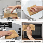 Dish Rags for Washing Dishes 8 Pack Multipurpose Wire Miracle Cleaning Coths Non-Scratch Wire Dishwashing Rag Lint Free Microfiber Cleaning Cloth for Kitchen Windows (Khaki)