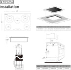 Empava 30 Inch Electric Cooktop 5 Radiant Burners with 2 Dual-Zone Elements & 100W Warmer, Touch Controls, Timer, Child Lock, Built-in Ceramic Glass, Hardwired, ETL Certified