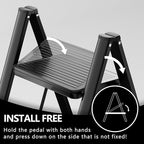 Step Ladder 5 Step Folding, Sturdy 330 Lbs Small Step Stool for Adults, Closet Step Stool Ladder with Anti-Slip Wide Pedals, Portable Folding Ladder for Home Kitchen Office