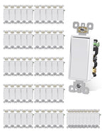 AIDA 50 Pack 4 Way Switch Decorative Light Switch, 15Amp, 120/277 Volt, 4 Way Decorative Light Rocker Switch Replacement, Self-Grounding, Residential and Commercial Grade, UL Listed
