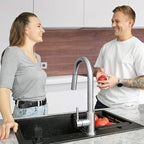 APPASO Kitchen Faucet with Pull Down Brushed Nickel, Single-Handle High Arc Swan-Neck Modern Kitchen Sink Faucet with Optional Deck Plate Stainless Steel