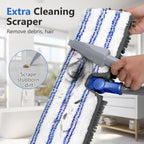 Masthome Microfiber Mops for Floor Cleaning,Dust Mop with 4 Reusable Pads,Flat Flip Mops for Wet & Dry Use,Professional Microfiber Mop for Hardwood, Laminate,Tile Floor Cleaning-1 Scraper