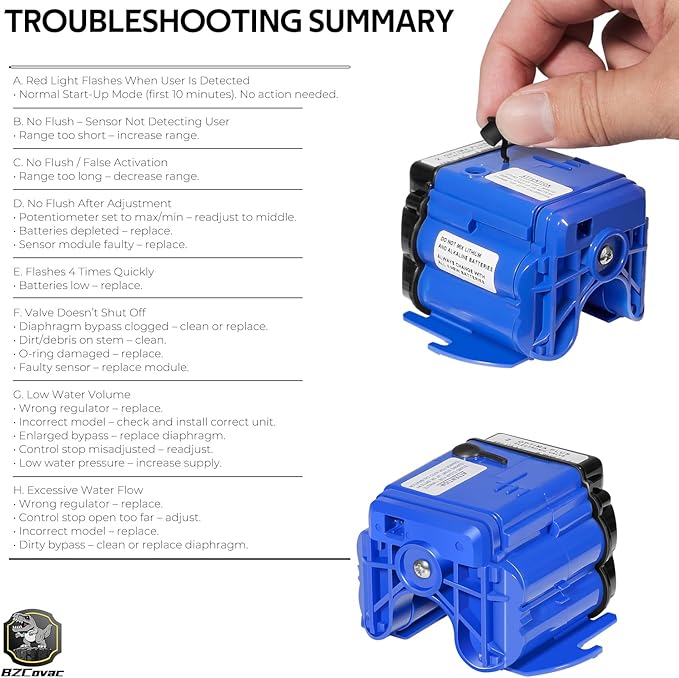 EBV-129-A-C Electronic Control Module and Sensor Assembly for Sloan G2 Optima and ECOS Flushometers, 1.28 GPF and 1.6 GPF, 3325450, AXF770