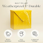 NACH Mailboxes for Outside Wall Mount, 12 x 12 x 4.8 inch Yellow Mail Boxes for House Outside, Waterproof Mailboxes for Outside - Chicago Style Mail Box