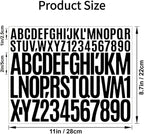 10 Sheets 780 Pcs Vinyl Letter and Number Stickers - Waterproof, Self-Adhesive Alphabet for Mailbox, Door, Window, Cars, Boats, Address(Black, 1in & 2in)