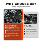 North Tower Chemical Resistant Gloves Rubber Heavy Duty Glove Work With Waterproof Gloves For Mens （14in,2 pair）