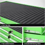 DNA MOTORING 7-Drawer Rolling Tools Chest, Rolling Tool Storage Cabinet, Heavy Duty Mechanic Tool Cart, Trolley Organizer for Garage, Warehouse, Workshop, Green, TOOLS-00399