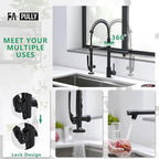 Fapully Black Kitchen Faucet,Commercial Pull Down Kitchen Sink Faucet with Sprayer