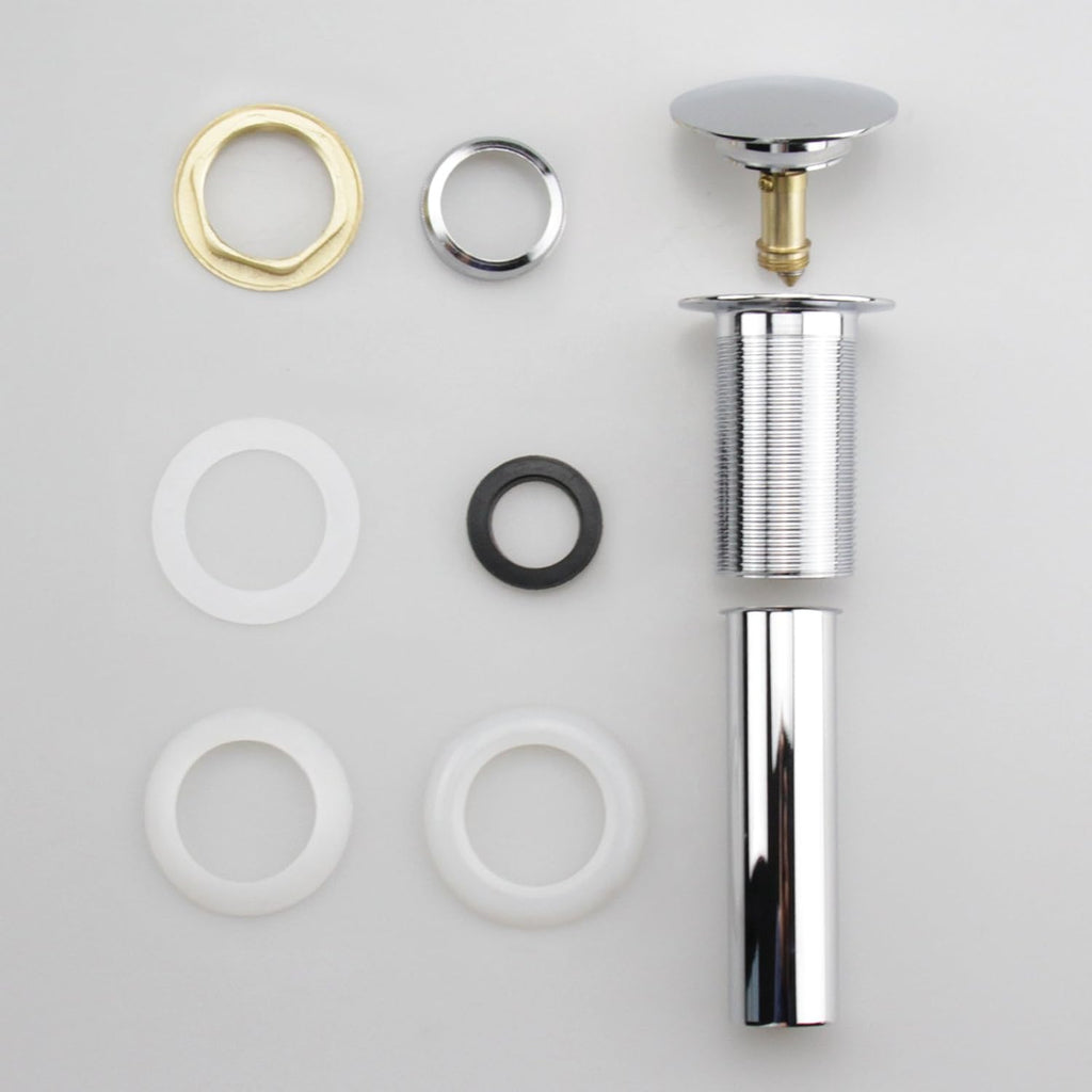 Pop Up Sink Drain Without Overflow, Bathroom Faucet Vessel Vanity Sink Drain Stopper, Polished Chrome