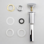 Pop Up Sink Drain Without Overflow, Bathroom Faucet Vessel Vanity Sink Drain Stopper, Polished Chrome