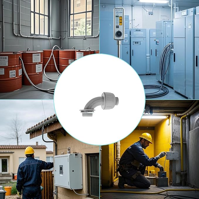 32 Pack 3/4 Inch Liquid Tight Connector NPT Non-Metallic PVC Electrical Flexible Conduit Fittings, UL Listed 16 Pack 90D and 16 Pack 180D