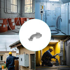 12 Pack NPT 1 Inch Liquid Tight Connector,Non-Metallic PVC Electrical Flexible Conduit Fittings,UL Listed - 10 Pack 180D and 2 Pack 180D,Grey