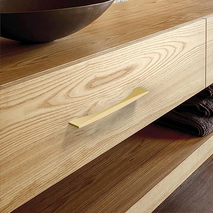 Asidrama 2030 10 Pack 6.3 Inch(160mm) Brushed Gold Kitchen Cabinet Handles, Vintage Retro Cabinet Pulls Kitchen Cabinet Hardware for Cupboard Drawer Pulls