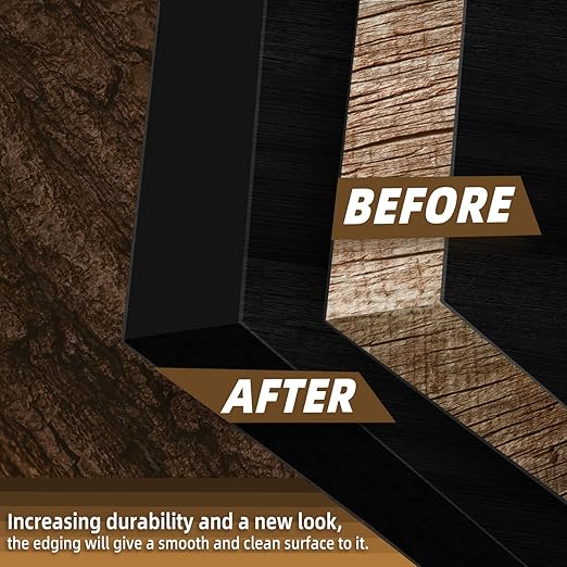 GSCIT Club Black Melamine Edge Banding, 7/8 inch x 500ft Edge Banding with Hot Melt Adhesive Pre-glued Cabinet Edge Banding Flexible Black Veneer Edging for Plywood