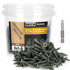 Deck Screws #8 x 1-1/4’’, T25 Star Torx Drive Flat Head Wood Screws, Green, 5lb
