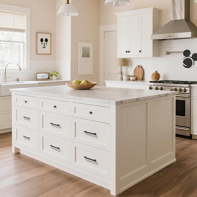 10 Pack 3.75 Inch(96mm) Hole Center Matte Dark Gunmetal Gray Modern Cabinet Pulls Kitchen Cabinet Handles Kitchen Cabinet Hardware Timeless Drawer Pulls for Dresser Cupboard Wardrobe, Gray(3.75x10)