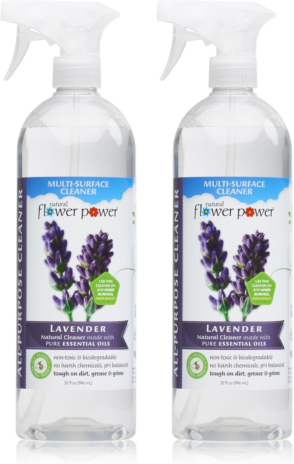 All-Purpose Cleaner Concentrate - Makes 32 Fl Oz Just Add Water - Multi-Surface Cleaning Spray, Non-Toxic, No Harsh Fumes or Chemicals, Child & Pet Safe - Lavender