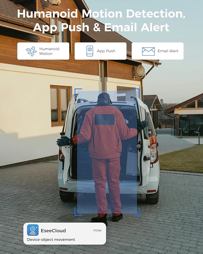 [Wireless Pro, 100ft Range] Hiseeu Wireless Security Camera System, Expandable 16CH 4K NVR, 4Pcs 3MP Night Vision WiFi Cameras Home Surveillance Outdoor, Motion Detection, 1TB HDD, One-Way Audio