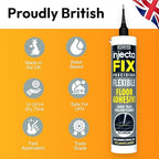Precision 300ml from Floor-Fix Pro - Fix Loose Tiles - for Loose & Hollow Tiles, Wood, LVT & Laminate - Includes 1.9mm Syringe Tip - Adjustable to 6mm + Anti-Clog Performance (Pack of 4)