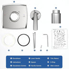 Replacement for D Faucet 14 Series Single-Function Shower Valve Trim Kit, Chrome Shower Trim Kit Shower Handle T14064(Without Cartridge)
