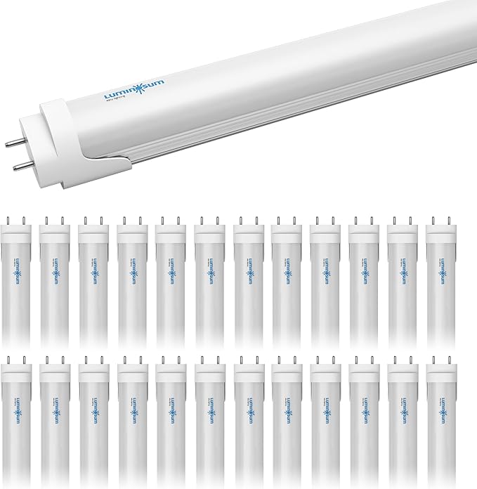 T8 LED Tube Light Bulbs 4 Foot 20W 40W Equivalent 5000K Daylight 2000LM, T8 T10 T12 Fluorescent Replacement, Dual-end Powered Ballast Bypass, Frosted Cover ETL Listed for Garage 25-Pack