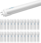 T8 LED Tube Light Bulbs 4 Foot 20W 40W Equivalent 5000K Daylight 2000LM, T8 T10 T12 Fluorescent Replacement, Dual-end Powered Ballast Bypass, Frosted Cover ETL Listed for Garage 25-Pack