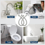 48" Faucet Supply Line,3/8" Comp x 1/2" FIP Flexible Faucet Connector,Stainless Steel Braided Supply Line for Long Distance Use of Faucet Sink, Water Heater, Angle Valve（Plumbers Tape Include）