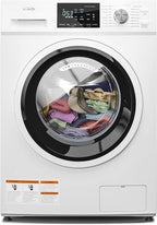 KoolMore FLW-3CWH Front Load Machine, 2.7 Cu. Ft, Space Saving Unit with 20-Minute Quick, 12 Washing Cycles, Quiet Inverter Motor [120V], Medium (24"), White