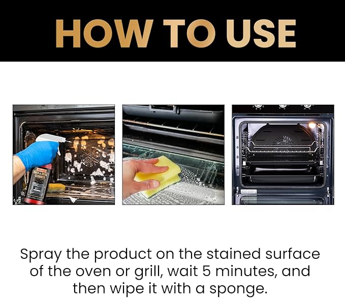 Oven Cleaner Heavy Duty Spray, Cleans and Degreases BBQ Cooking Grates and Racks, Heavy Duty Oven and Grill Cleaner for Microwave, Air fryer,Ovens, Grills, 100ML