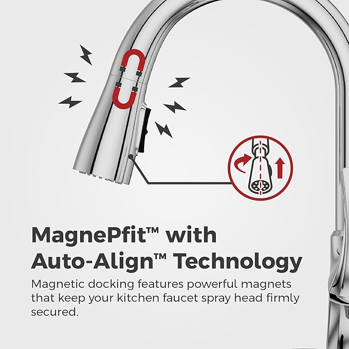 Pfister Miri 2.0 Kitchen Faucet with Pull Down Sprayer and Soap Dispenser, Single Handle, High Arc, NSF Certified, Polished Chrome Finish, F5297MRRC