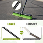18” Indoor Shop and Garage Push Boom with Soft Bristles, Heavy Duty Brush Broom with 59” Long Handle for Commercial & Residental Floor Cleaning Sweeping