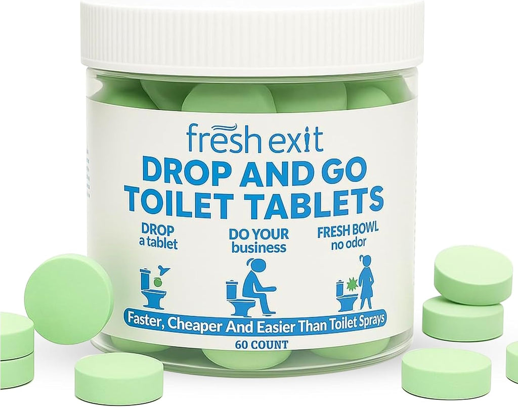 Toilet Deodorizer Tablets – Drop One In and Go – 60 Count Citrus Scent – Odor Elimination for Bathroom – Replaces Toilet Spray – Long Lasting – Fresh Bowl Freshener
